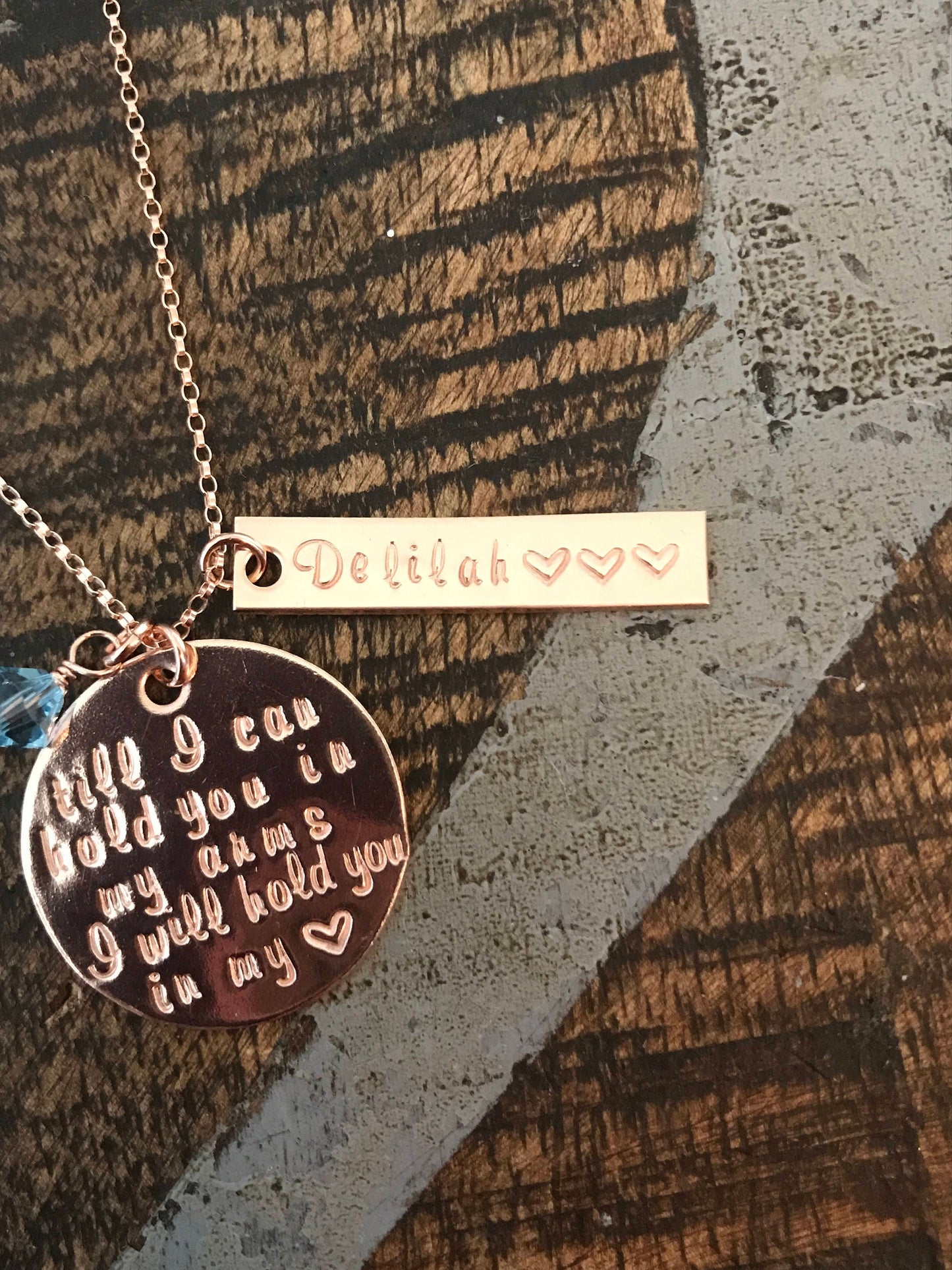 Till I can hold you in my arms I will hold you in my heart Memorial necklace Miscarriage Jewelry Stillborn Necklace Infant-Child loss Gift