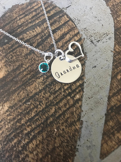 Grandma Necklace, Custom Birthstones With Grandkids Birth Month Gift for Grandmother, Gift For Grandma Jewelry, Christmas Gifts For Grandma