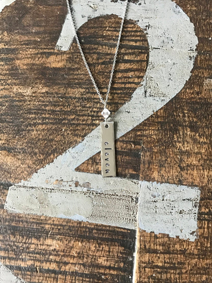 Custom Bar Necklace Name Necklace Gift for Friend Handstamped Necklace Custom Jewelry Mothers Day Gift Birthstone Jewelry Birthstone Gift
