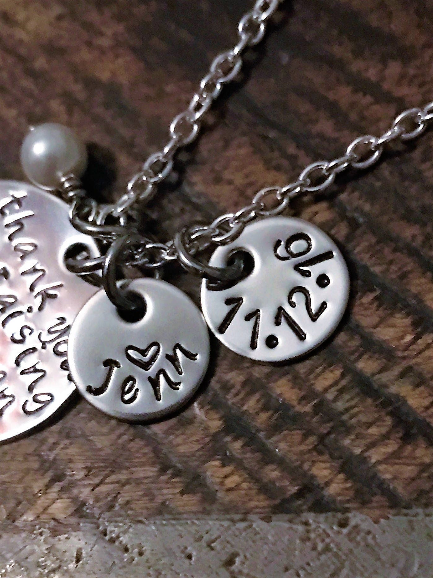 Hand Stamped Jewelry Thank you for Raising the Man/Woman of my Dreams  Mother in Law Gift Handstamped Necklace Personalized Jewelry