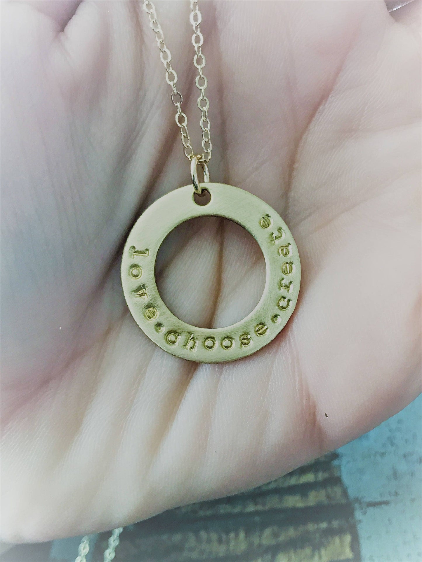 Gold Washer Necklace Personalized Washer Necklace Custom Washer Necklace Personalized Ring Pendant Engraved Name Charm Blue Eyes Jewels