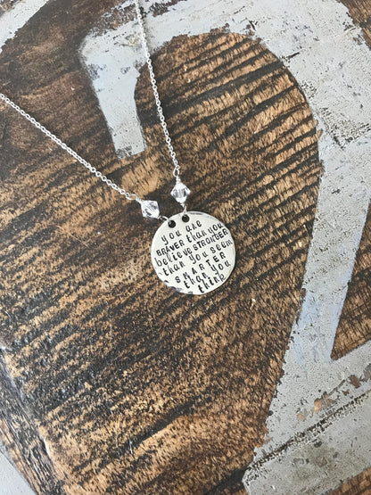 Never give up Necklace Hope Necklace Graduation Gift Gift for friends You are braver than you believe Gift for her Anniversary gift