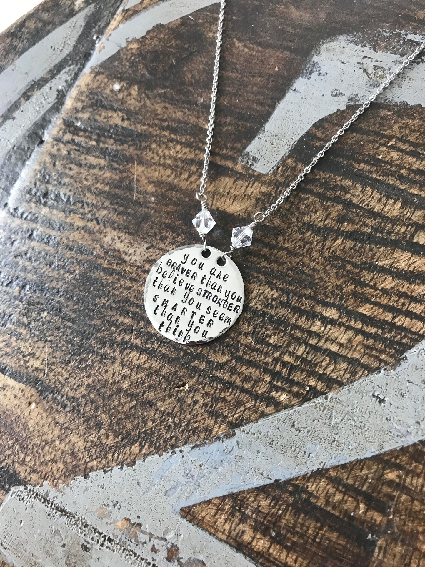 Never give up Necklace Hope Necklace Graduation Gift Gift for friends You are braver than you believe Gift for her Anniversary gift