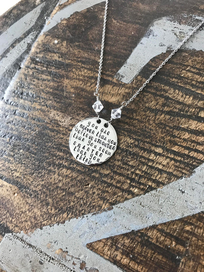 Never give up Necklace Hope Necklace Graduation Gift Gift for friends You are braver than you believe Gift for her Anniversary gift