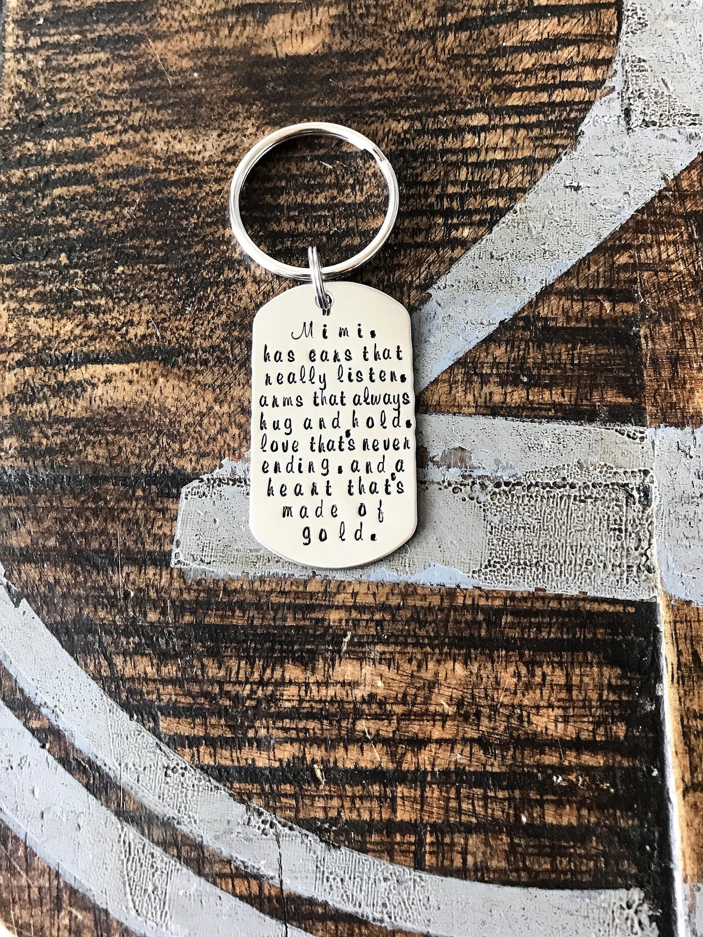 Mimi Keychain Grandma Keychain Handstamped Keychain Gift for Mom Gift for Grandma Custom Keychain Handstamped Gift Mothers Day Gift