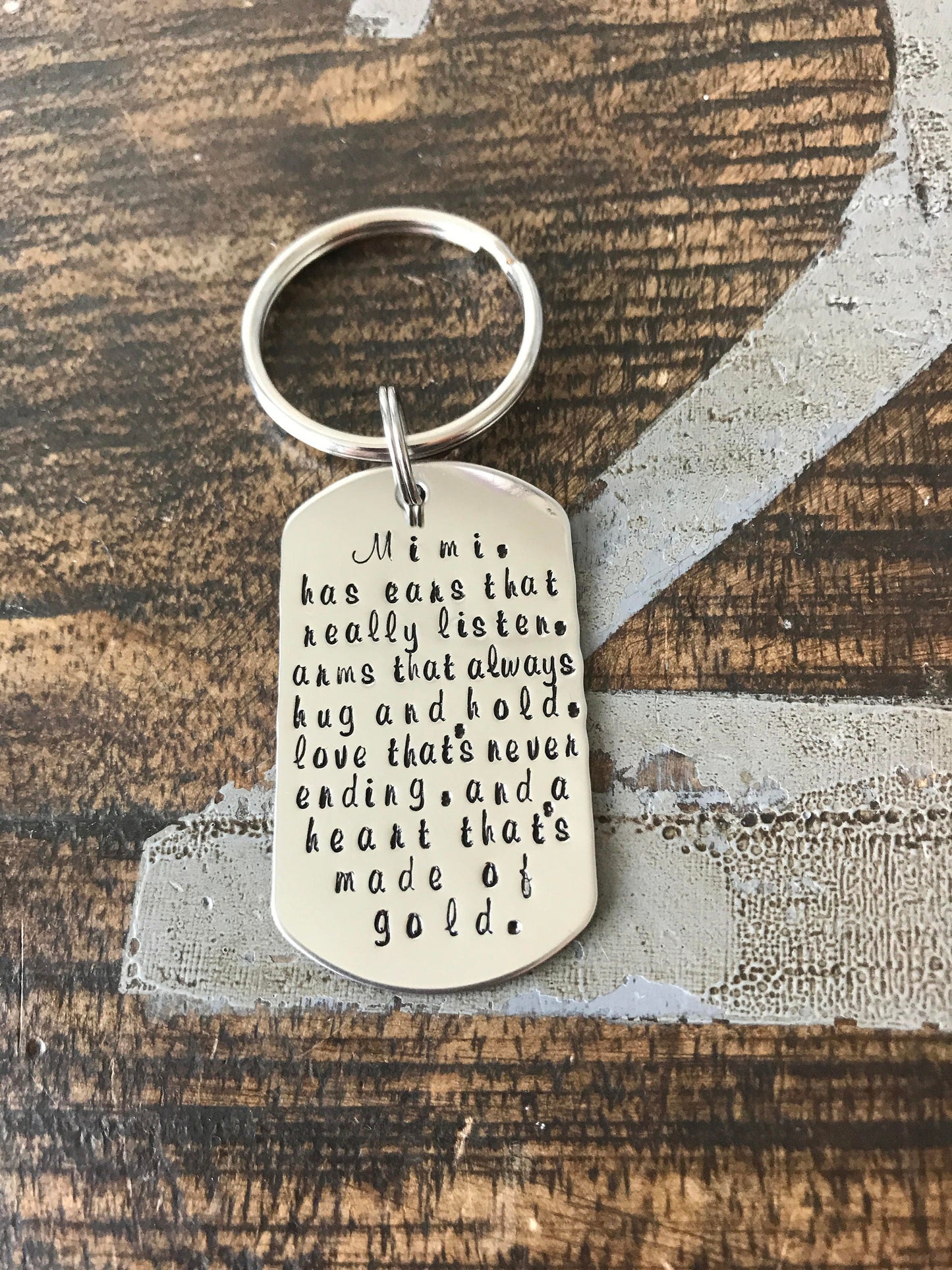 Mimi Keychain Grandma Keychain Handstamped Keychain Gift for Mom Gift for Grandma Custom Keychain Handstamped Gift Mothers Day Gift
