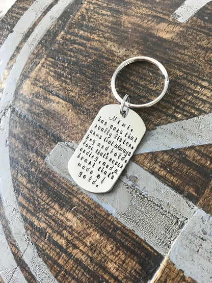 Mimi Keychain Grandma Keychain Handstamped Keychain Gift for Mom Gift for Grandma Custom Keychain Handstamped Gift Mothers Day Gift