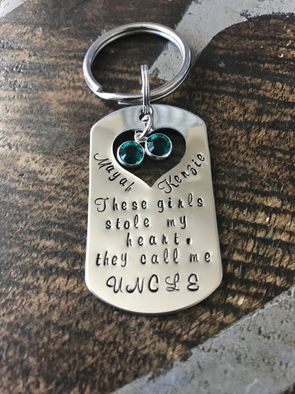 These girls Personalised Uncle present personalized Uncle keychain gift This Uncle belongs to personalised Uncle keyring gift uncle birthday