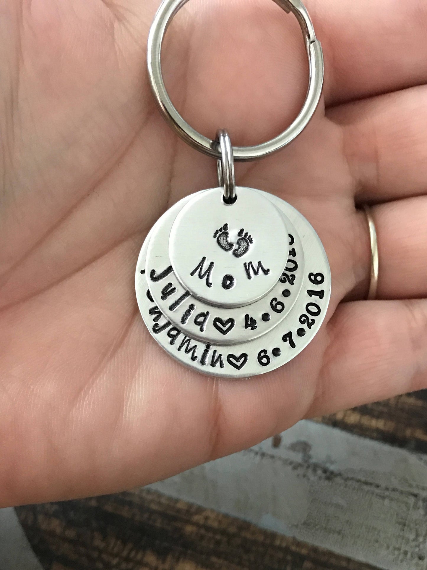 Baby Footprint Keychain, Gift For Mom, Mothers Keychain, Mom Keychain, New Baby Keychain, Mommy Keychain, Gift for Mom, New Arrival Keychain