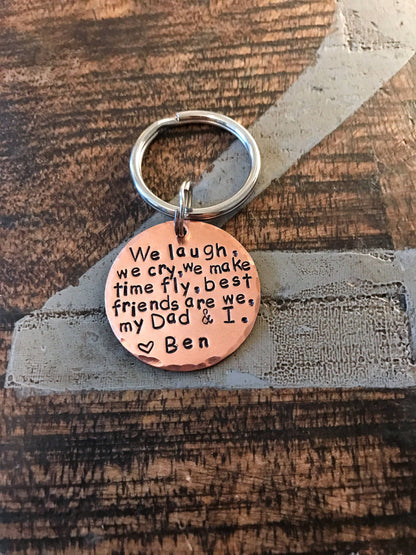 Father's day keychain, Personalized for Him, Keychains for Men, Copper Keychain, Dad Keychain, Dad & I Keychain, First Fathers Day, Dad Gift