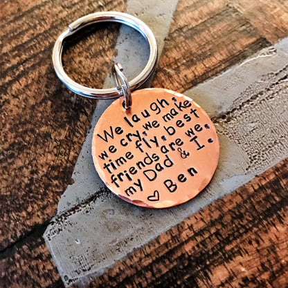 Father's day keychain, Personalized for Him, Keychains for Men, Copper Keychain, Dad Keychain, Dad & I Keychain, First Fathers Day, Dad Gift