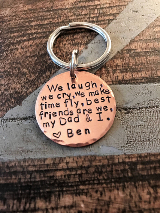 Father's day keychain, Personalized for Him, Keychains for Men, Copper Keychain, Dad Keychain, Dad & I Keychain, First Fathers Day, Dad Gift