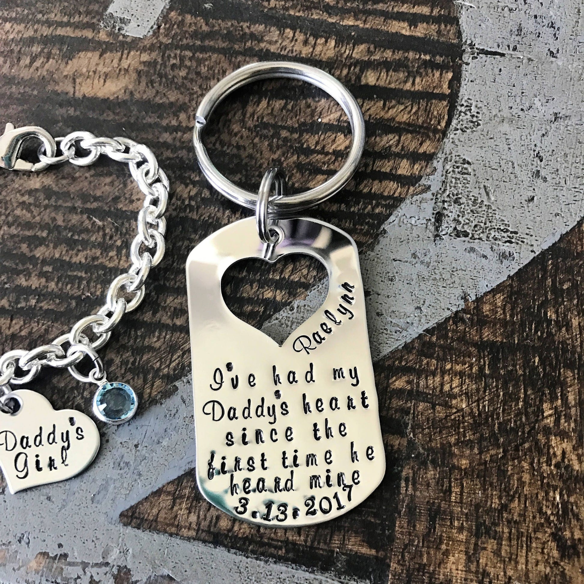 Silver Heart Cutout Dogtag Keychin