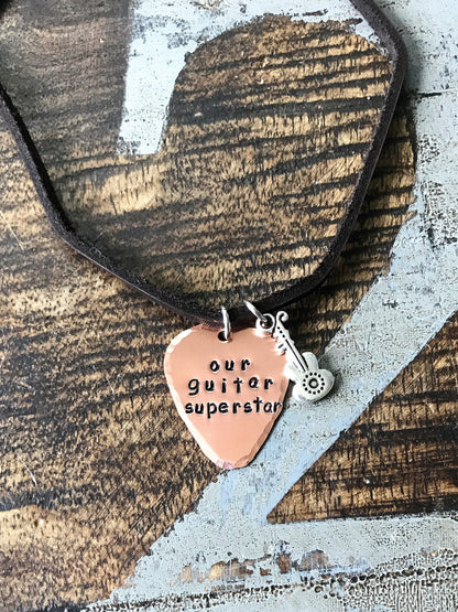 Personalized Guitar Pick Necklace Birthday Gift For Guitarist Personalized Guitar Pick Gift For Guitar Player Personalized Jewelry