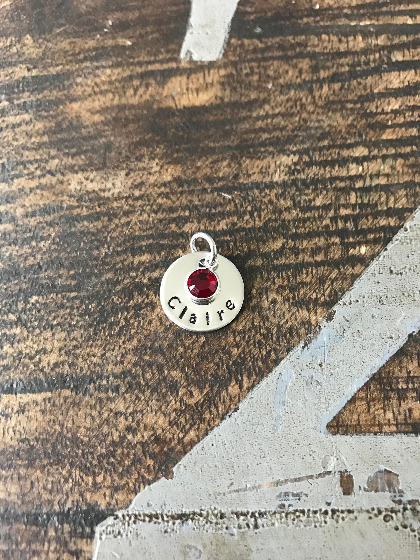 Stamped Disc Add On Additional Charm Round Disc Addon Disc with Name Disc with Birthstone Additional Disc Birthstone Disc Circle Tag