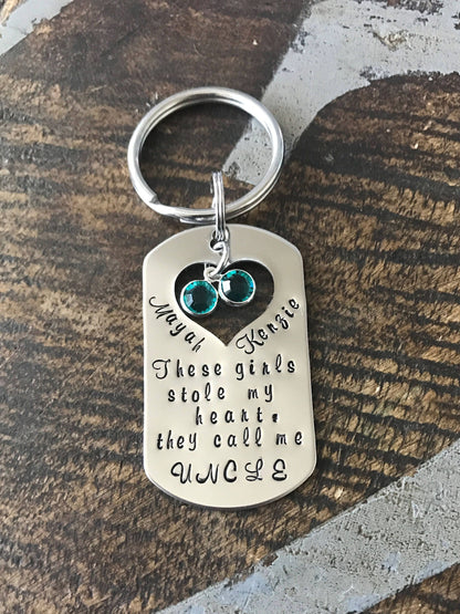 These girls Personalised Uncle present personalized Uncle keychain gift This Uncle belongs to personalised Uncle keyring gift uncle birthday