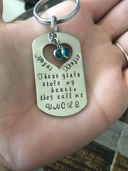 These girls Personalised Uncle present personalized Uncle keychain gift This Uncle belongs to personalised Uncle keyring gift uncle birthday