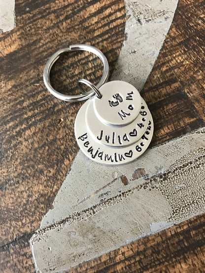 Baby Footprint Keychain, Gift For Mom, Mothers Keychain, Mom Keychain, New Baby Keychain, Mommy Keychain, Gift for Mom, New Arrival Keychain