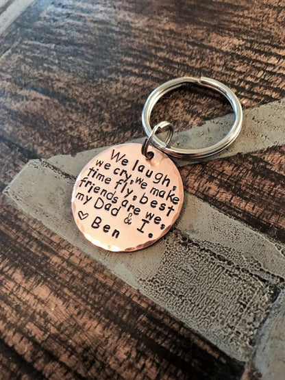 Father's day keychain, Personalized for Him, Keychains for Men, Copper Keychain, Dad Keychain, Dad & I Keychain, First Fathers Day, Dad Gift