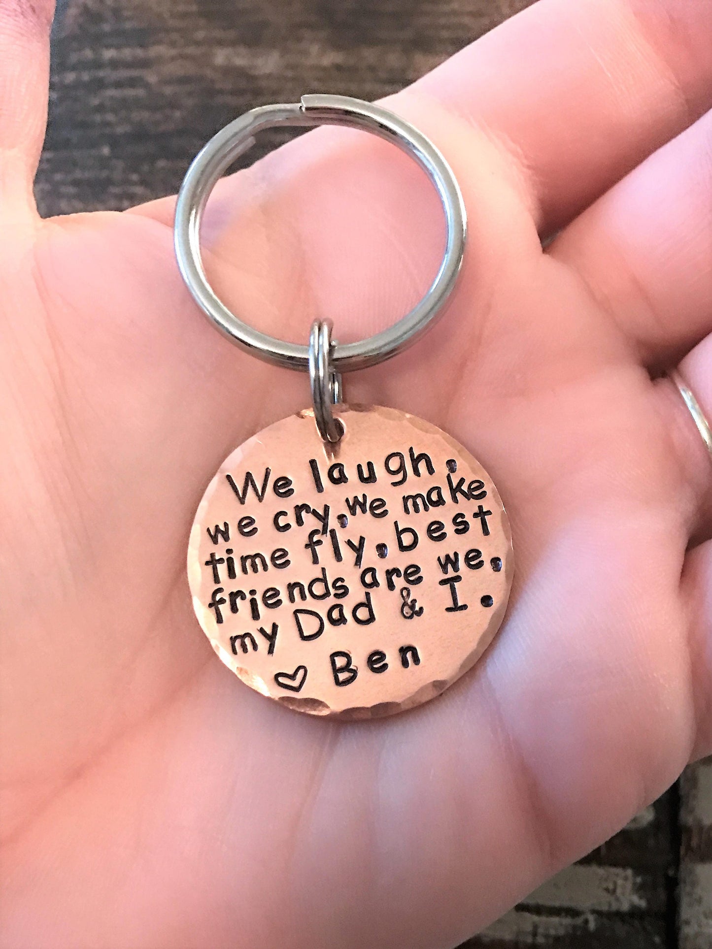 Father's day keychain, Personalized for Him, Keychains for Men, Copper Keychain, Dad Keychain, Dad & I Keychain, First Fathers Day, Dad Gift