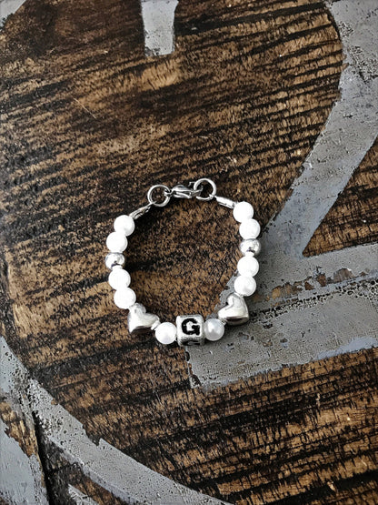Girls Initial Bracelet Personalized Flower Girl Bracelet Silver Toddler Jewelry Girls Name Bracelet Girls Gift Child Bracelet FREE USA SHIP