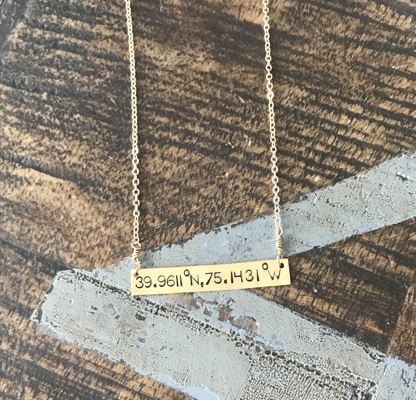 Gold Bar Necklace Custom Name Bar •Nameplate Necklace Personalized Bar Layering Bar Horizontal Skinny Coordinates Necklace
