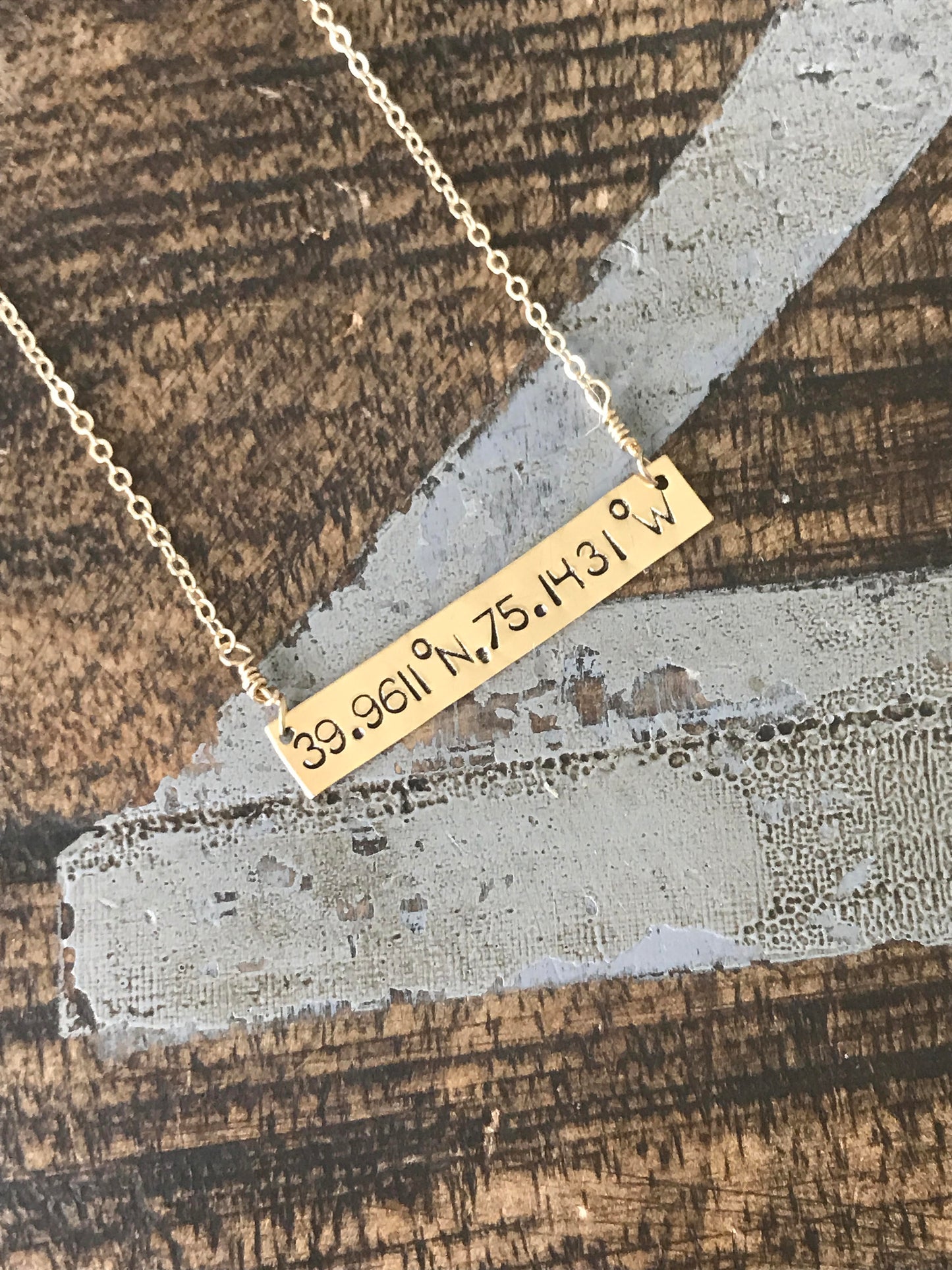 Gold Bar Necklace Custom Name Bar •Nameplate Necklace Personalized Bar Layering Bar Horizontal Skinny Coordinates Necklace