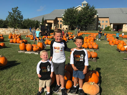 Big/Little Boo Halloween Raglan Shirt: Sibling Ghost Outfit