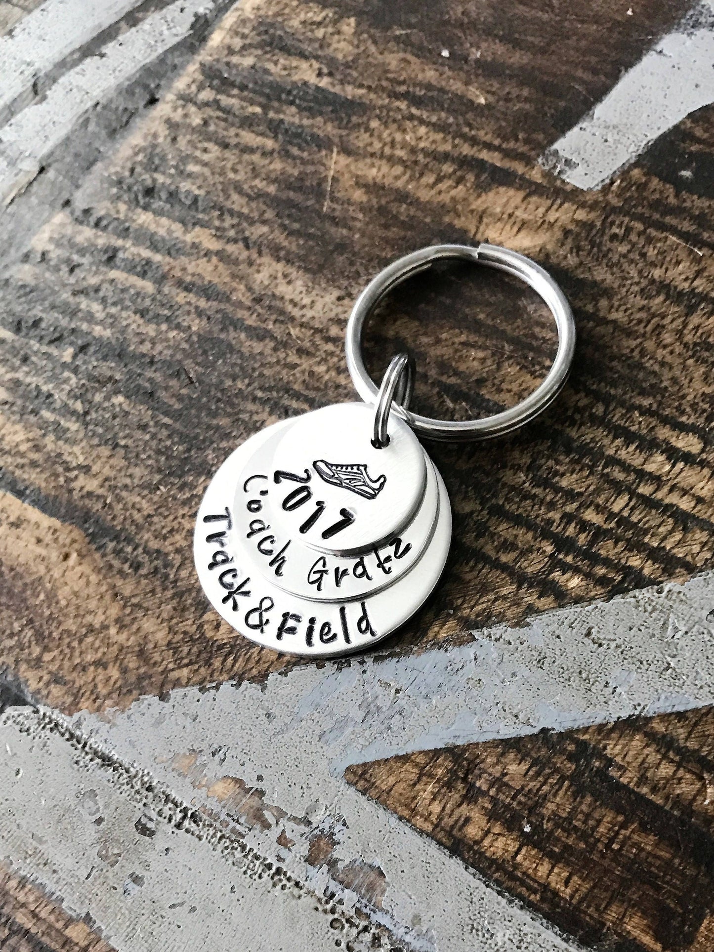 TRACK COACH KEYCHAIN track coach gift track coach running jewelry running necklace running keychain fitness keychain fitness Coach Gift