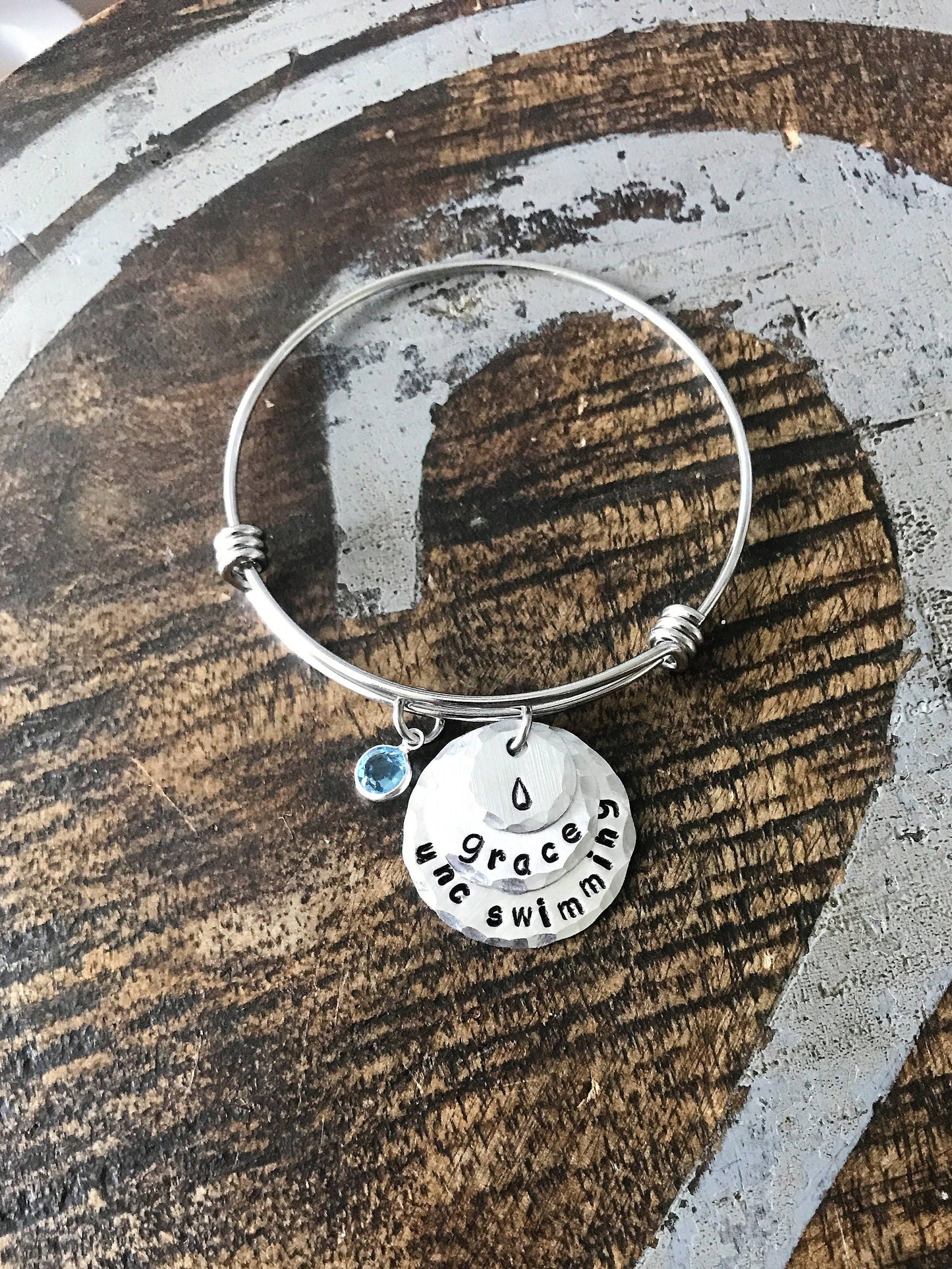 Water Bracelet Swimming Bracelet Swimming Expandable Bangle Swimmers Jewelry UNC Swimming Bracelet Swimming lover bracelet Sports Gift