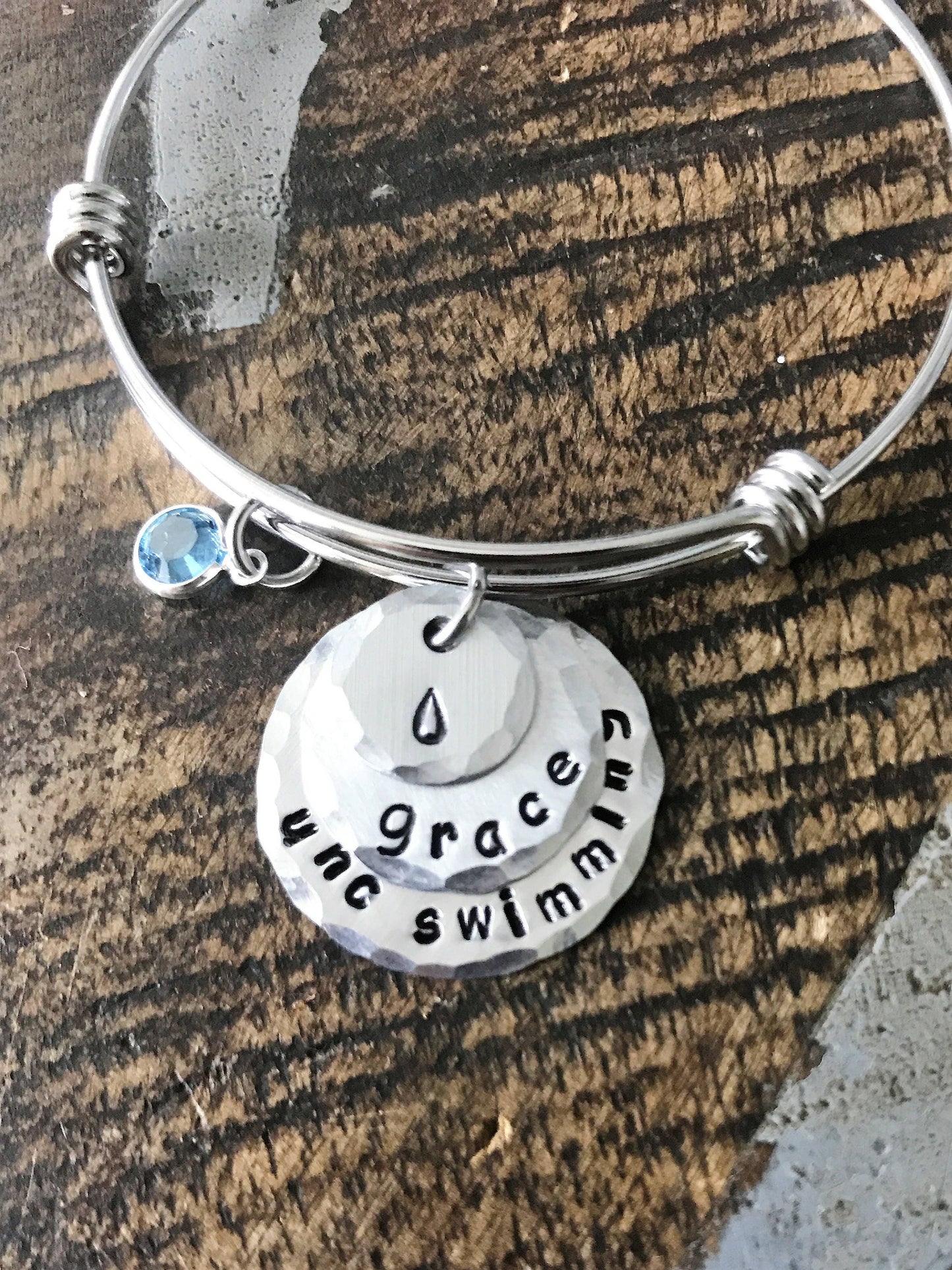 Water Bracelet Swimming Bracelet Swimming Expandable Bangle Swimmers Jewelry UNC Swimming Bracelet Swimming lover bracelet Sports Gift