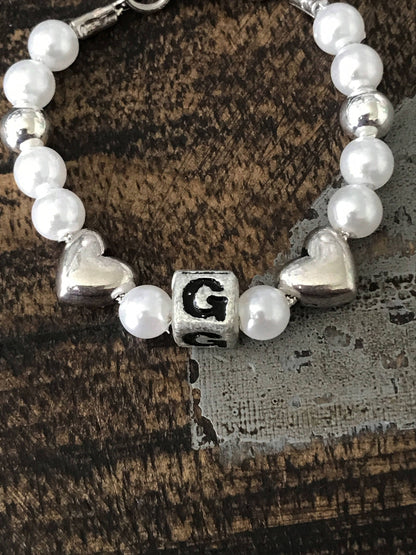 Girls Initial Bracelet Personalized Flower Girl Bracelet Silver Toddler Jewelry Girls Name Bracelet Girls Gift Child Bracelet FREE USA SHIP