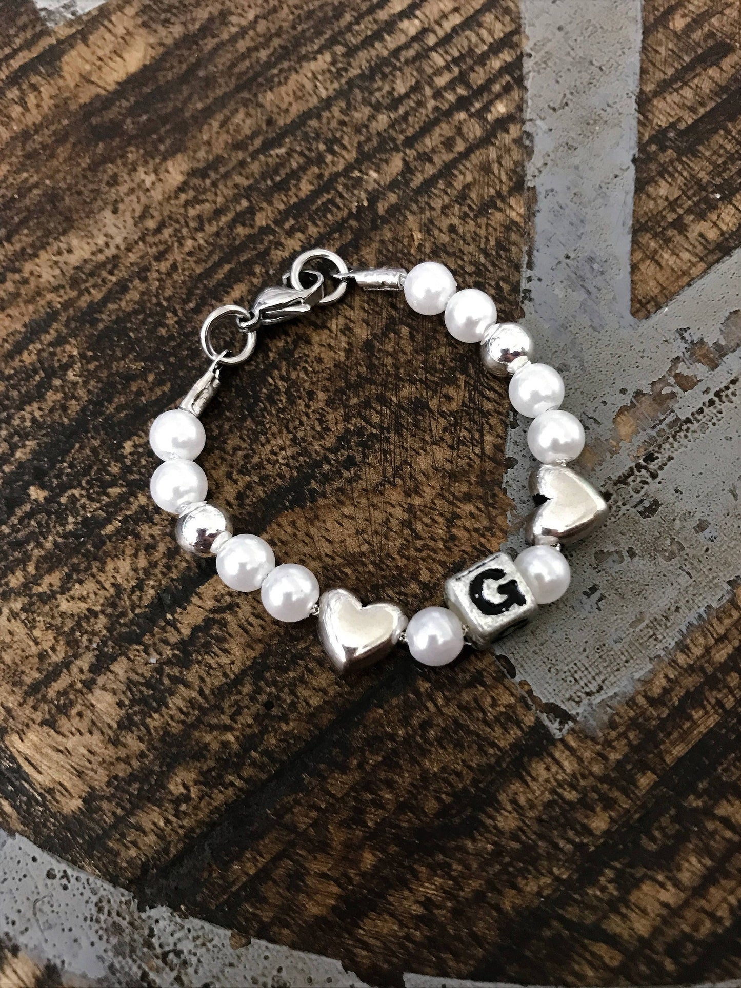 Girls Initial Bracelet Personalized Flower Girl Bracelet Silver Toddler Jewelry Girls Name Bracelet Girls Gift Child Bracelet FREE USA SHIP