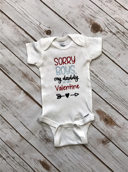 Daddy's Valentine Onesie: Baby Girl Valentine's Day Outfit