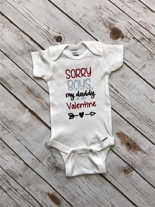Daddy's Valentine Onesie: Baby Girl Valentine's Day Outfit