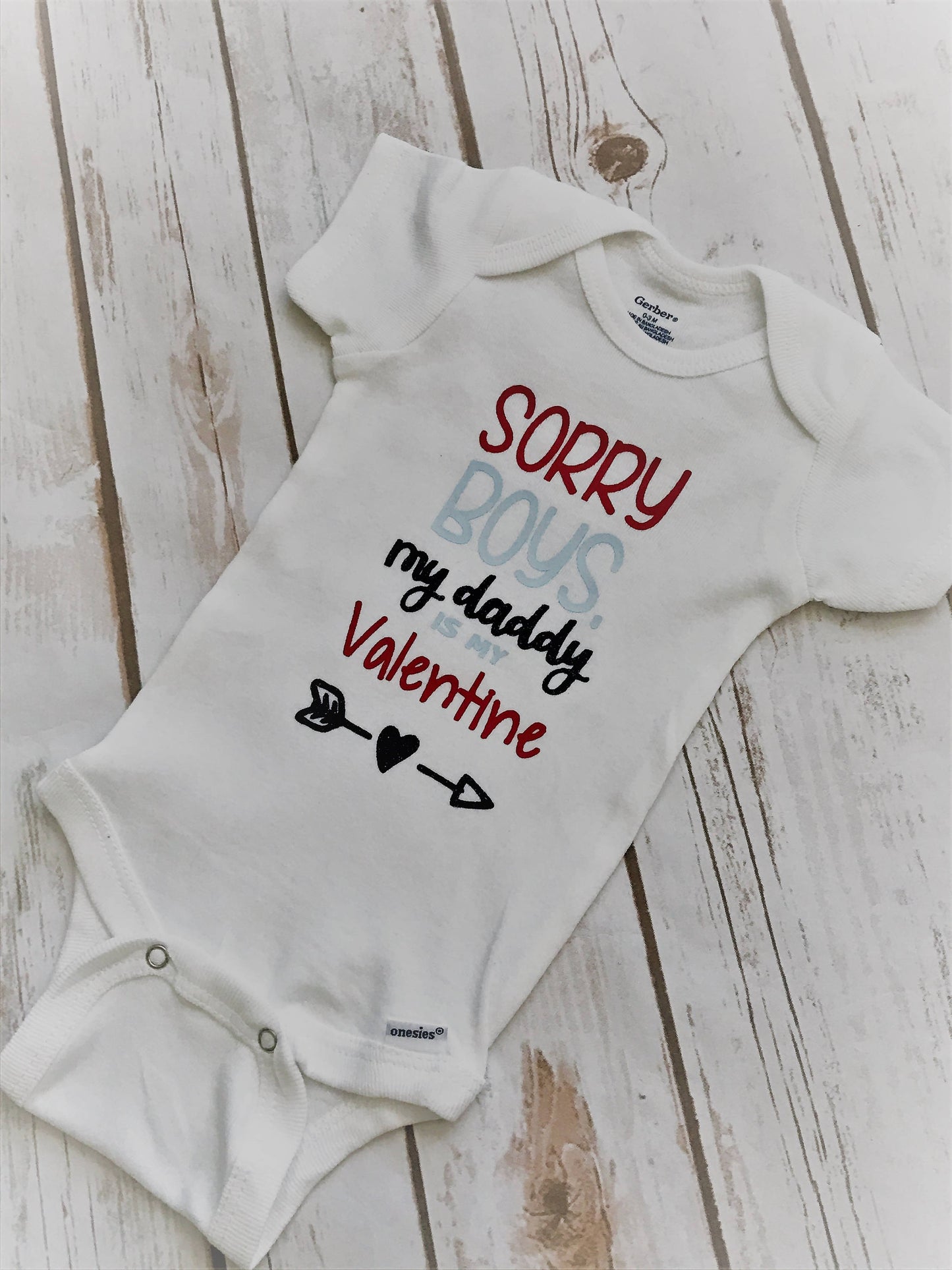 Daddy's Valentine Onesie: Baby Girl Valentine's Day Outfit