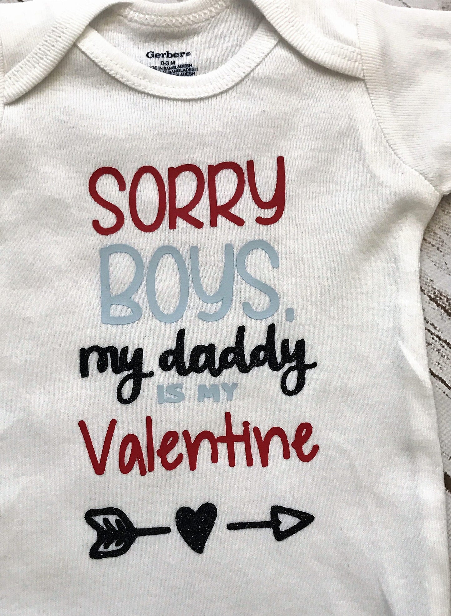 Daddy's Valentine Onesie: Baby Girl Valentine's Day Outfit