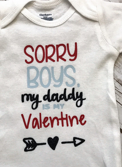 Daddy's Valentine Onesie: Baby Girl Valentine's Day Outfit