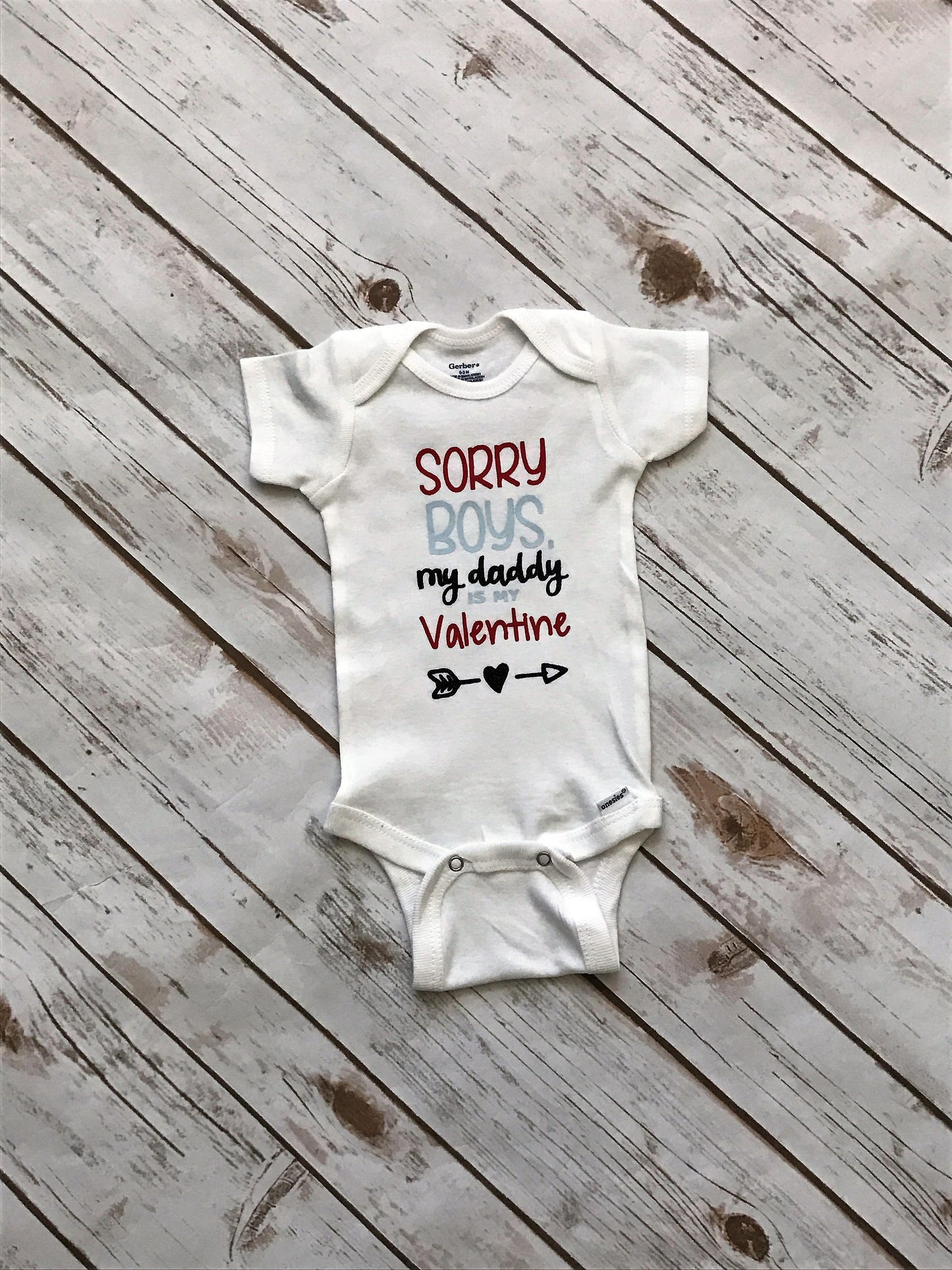Daddy's Valentine Onesie: Baby Girl Valentine's Day Outfit