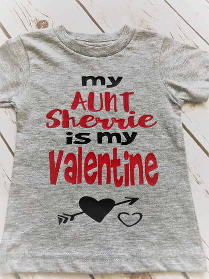 My Aunt is my Valentine Gift for Nephew Gift From Aunt Auntie's Boy Nephew Baby Shower Gift Boys Valentine Shirt Valentine's Day Gift