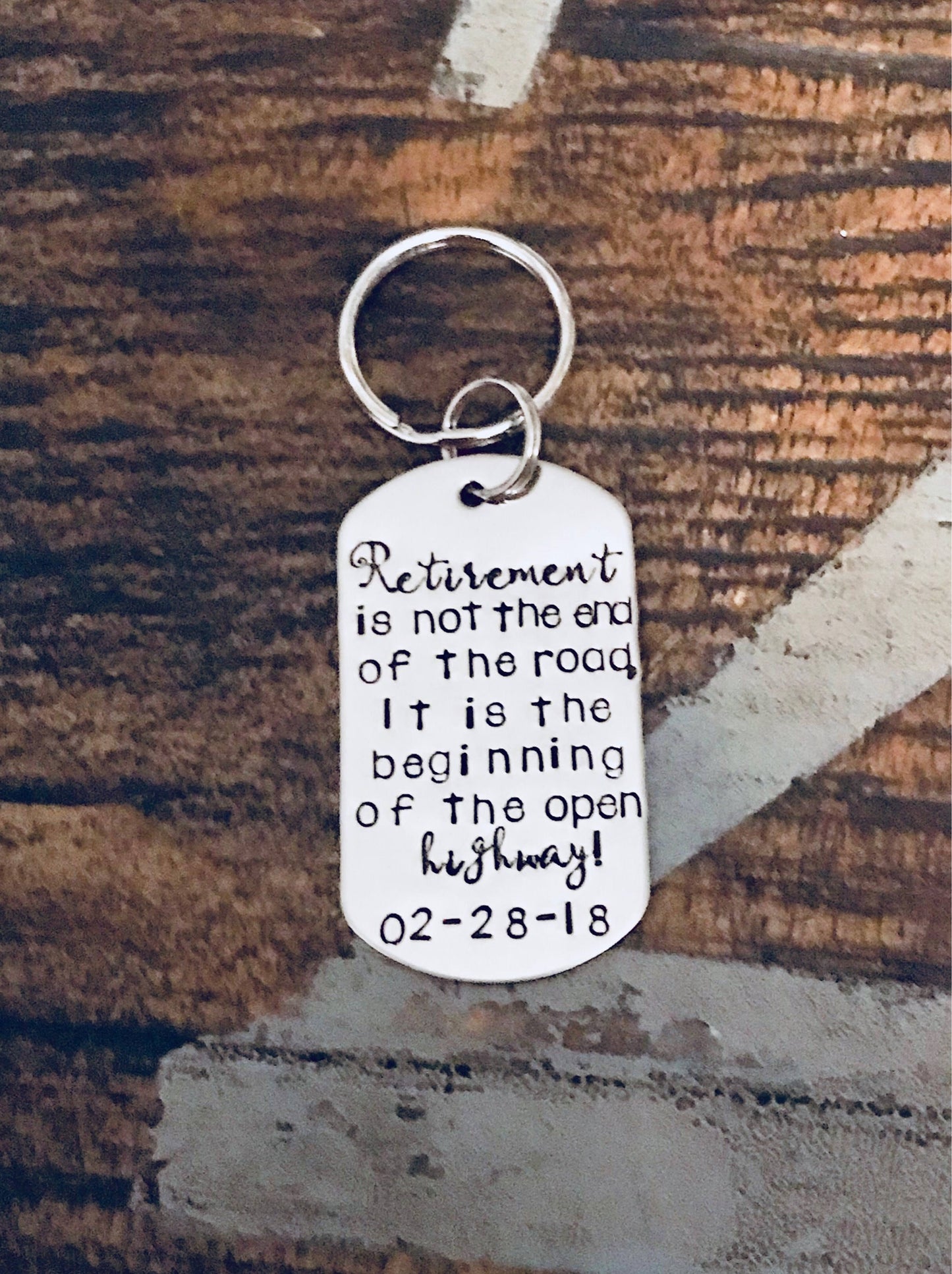 Personalized RETIREMENT KEYCHAIN Retirement Gift Retirement Keyring Retirement Accessory Happy Retirement Gift for him Custom Keychain