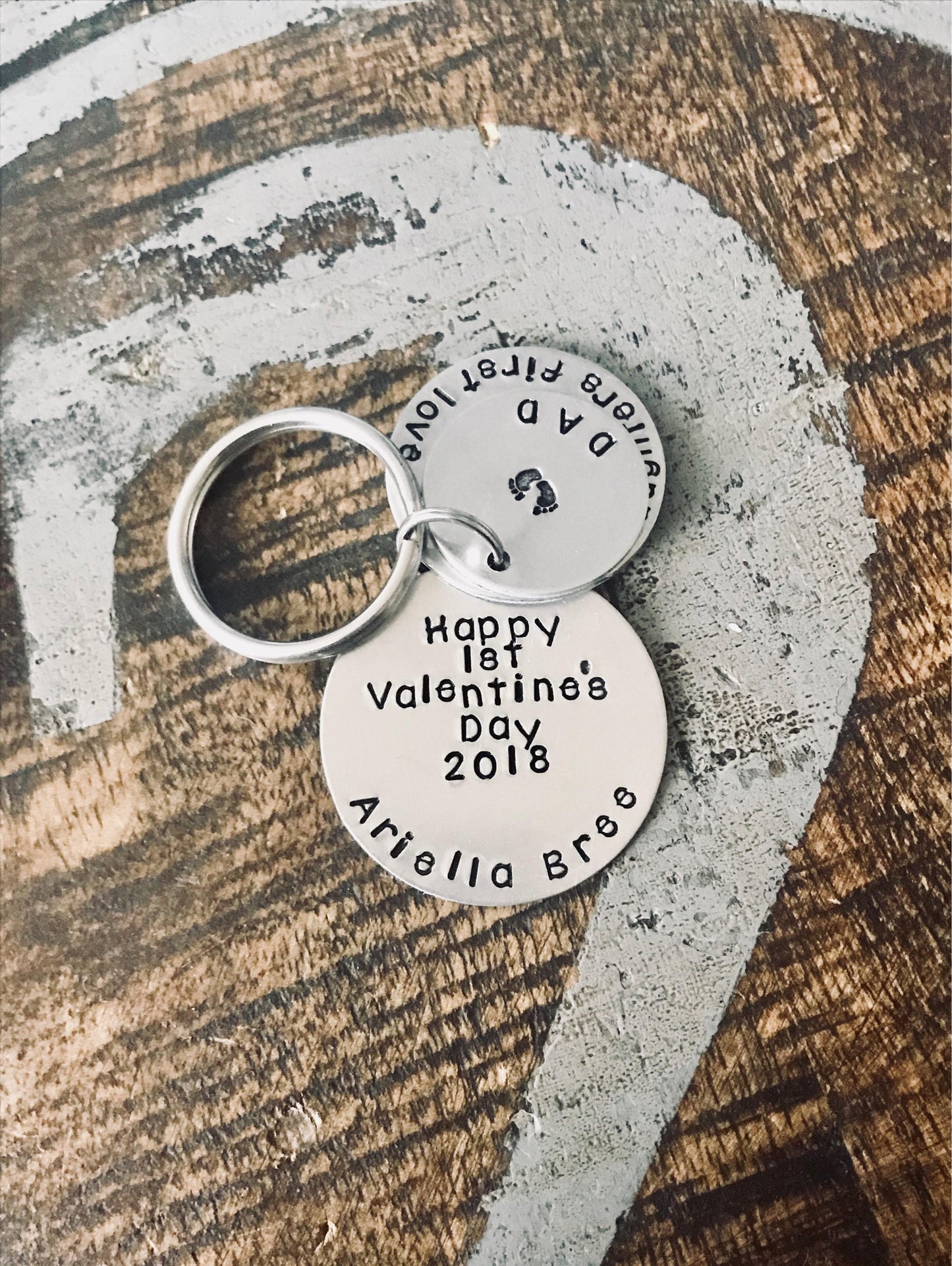 Baby Footprint Keychain, Gift For Dad Dad Keychain, Daddy Keychain, New Baby Keychain, Fathers Day Keychain, New Dad Gift New Arrival