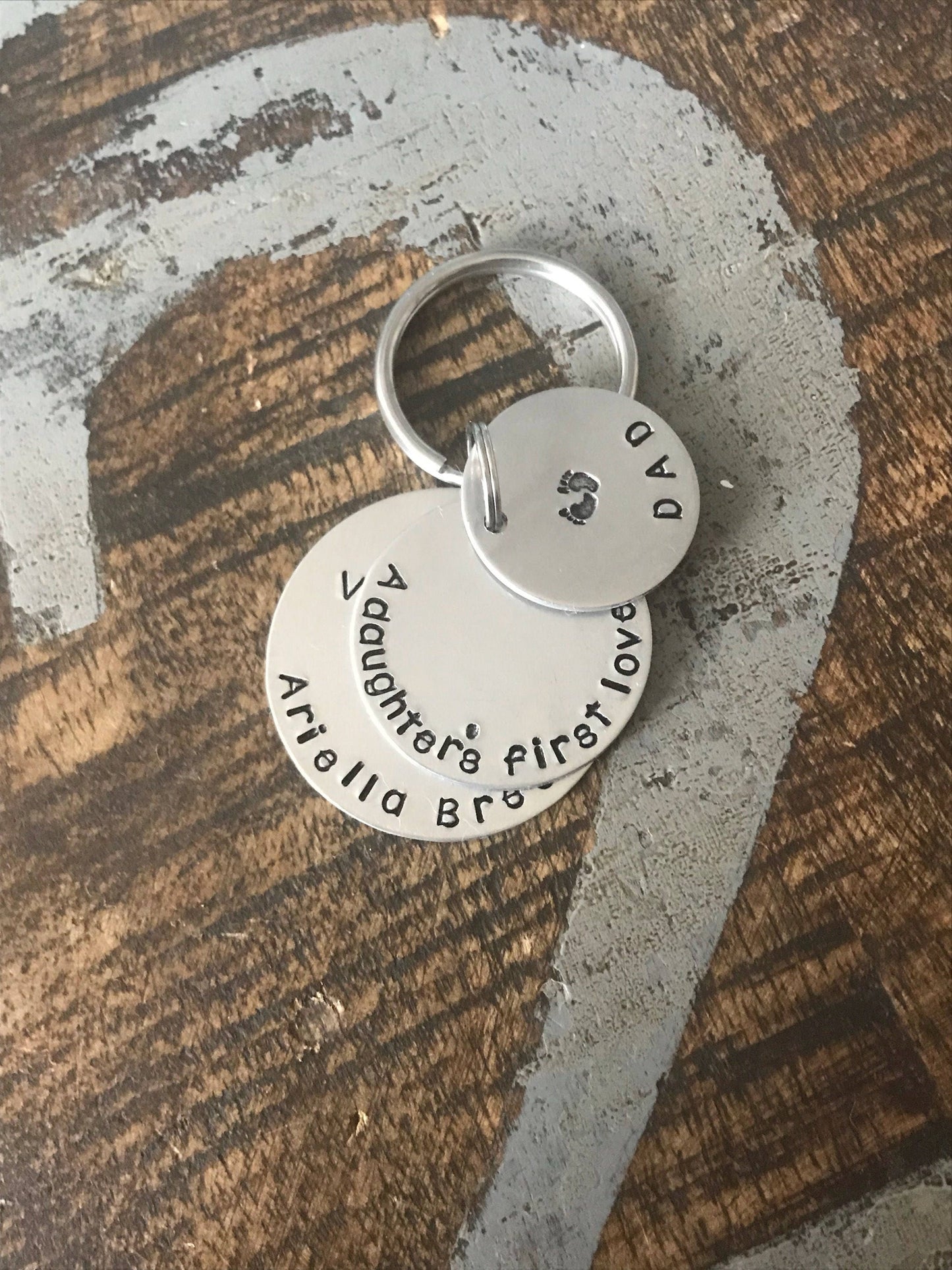 Baby Footprint Keychain, Gift For Dad Dad Keychain, Daddy Keychain, New Baby Keychain, Fathers Day Keychain, New Dad Gift New Arrival