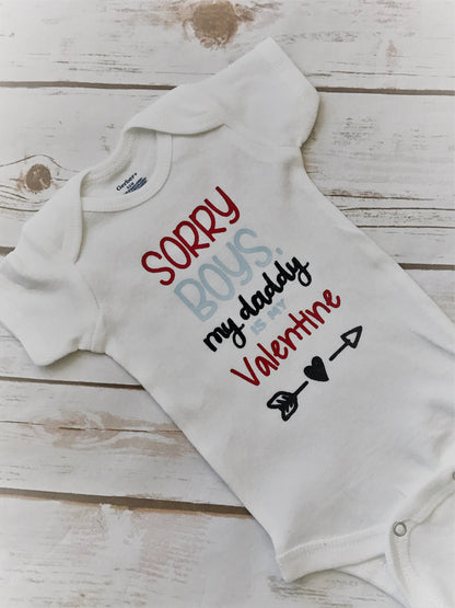Daddy's Valentine Onesie: Baby Girl Valentine's Day Outfit