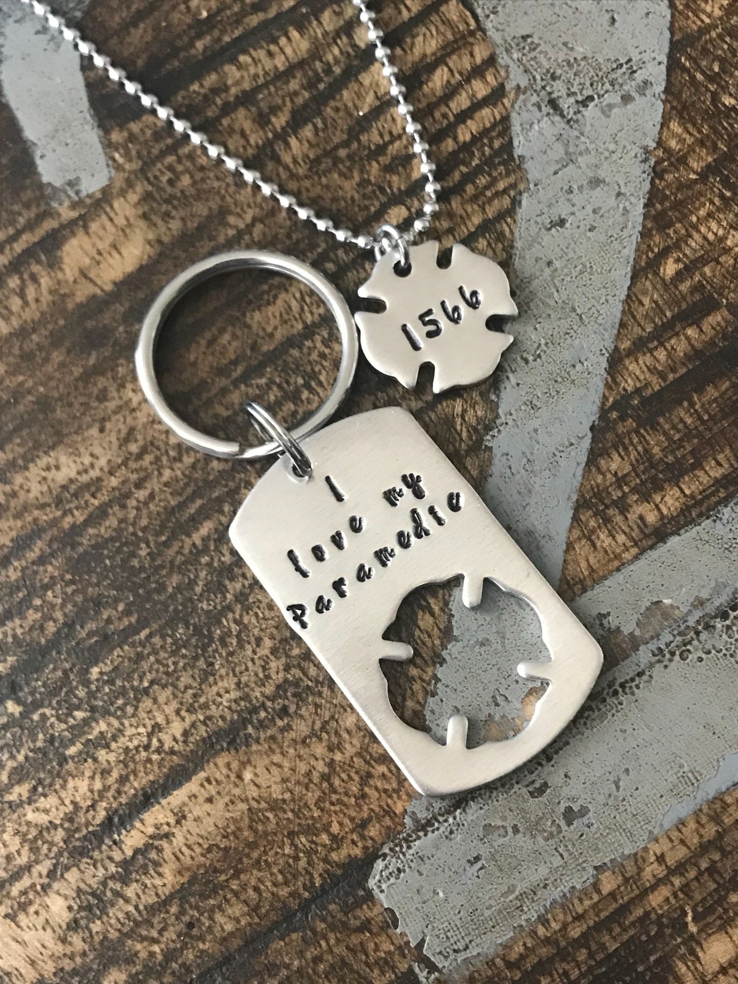 I Love My Paramedic Keychain Personalized Paramedic Wife Necklace EMT Wife Jewelry Paramedic Girlfriend Necklace Paramedic Wife Gift Custom
