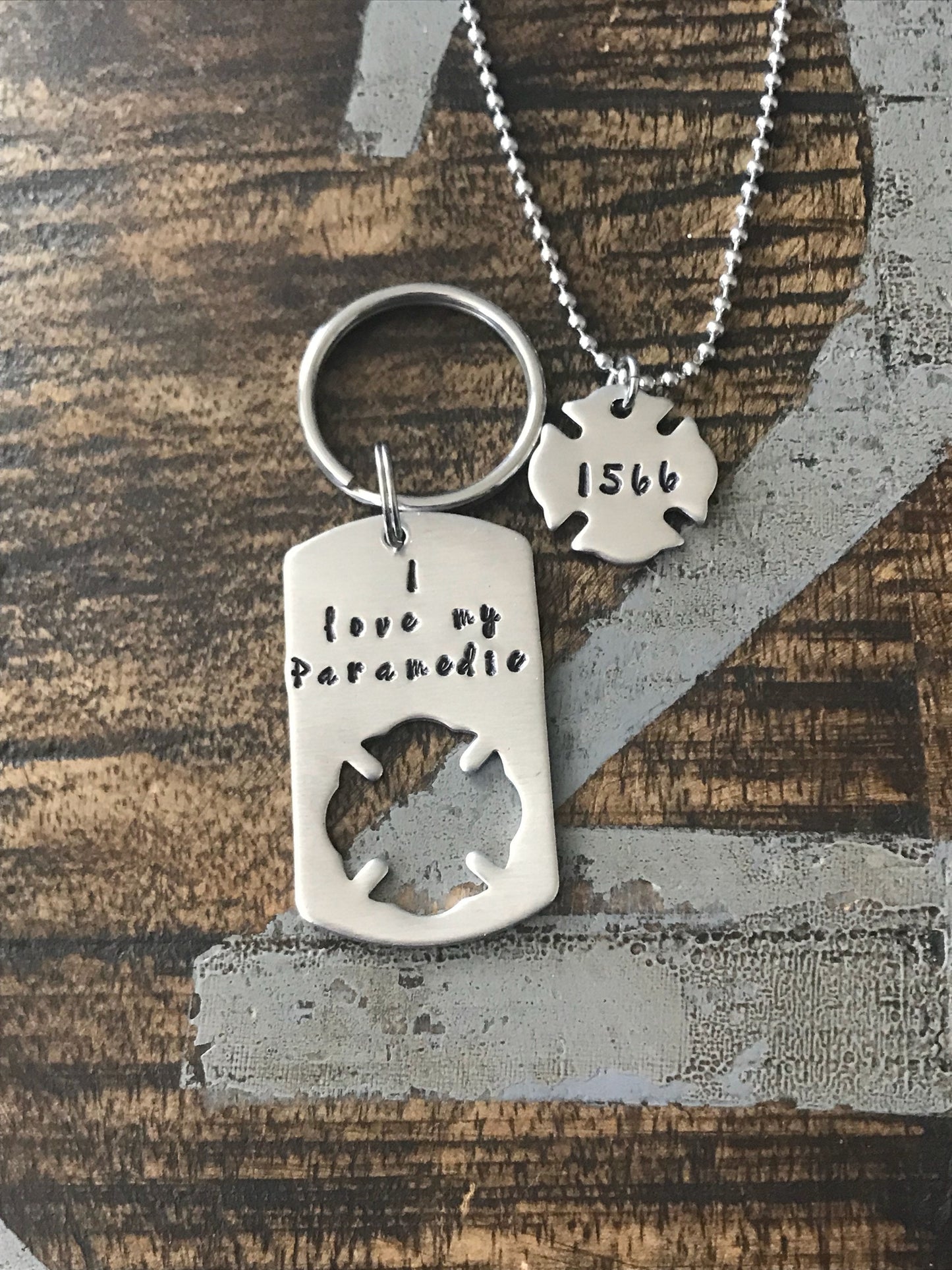 I Love My Paramedic Keychain Personalized Paramedic Wife Necklace EMT Wife Jewelry Paramedic Girlfriend Necklace Paramedic Wife Gift Custom