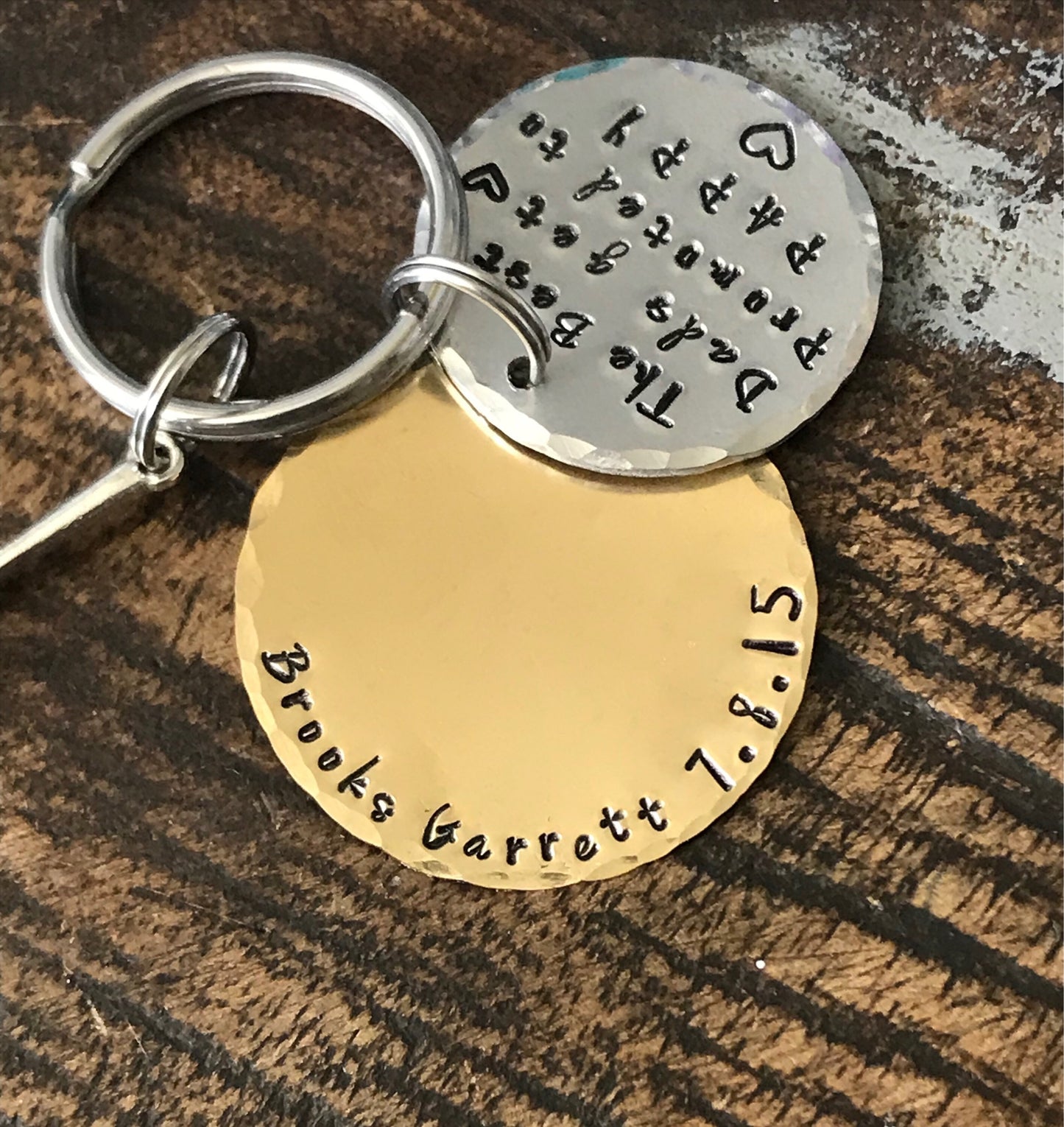 The Best Dads Get Promoted to Grandpa Keychain Gift for New Dad Grandpa Keychain Handstamped Keychain Custom Keychain Dad Keychain Fathers