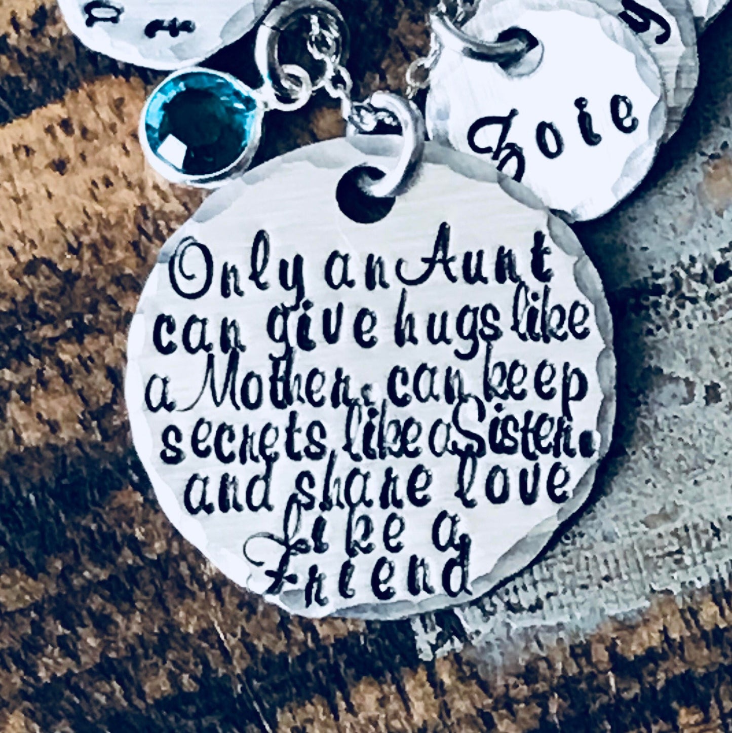 Only an Aunt Necklace Aunt Necklace Auntie Jewelry Personalized Jewelry Handstamped Jewelry Name Necklace Auntie Necklace