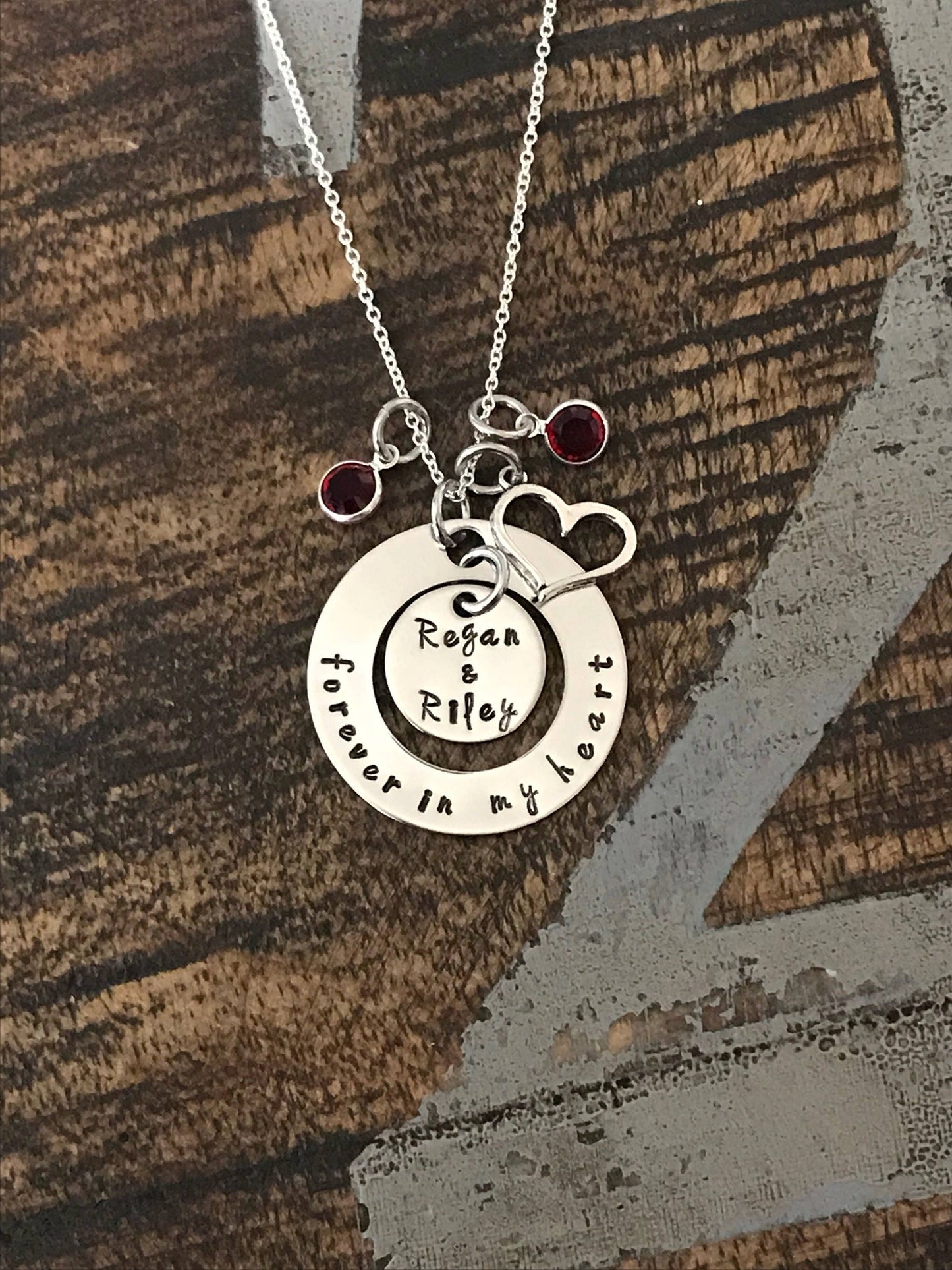 Forever In My Heart Necklace Memorial Necklace Engraved Jewelry Miscarriage Jewelry Mother Jewelry Personalized Jewelry Washer Necklace