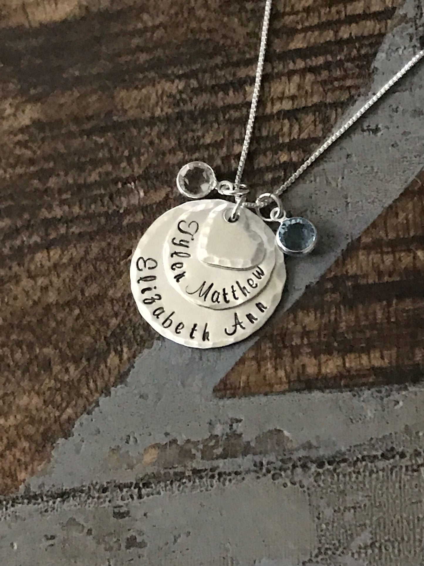 Nana Necklace Sterling Silver Necklace Layered Necklace Handstamped Necklace Personalize Jewelry Grandma Jewelry Custom Necklace